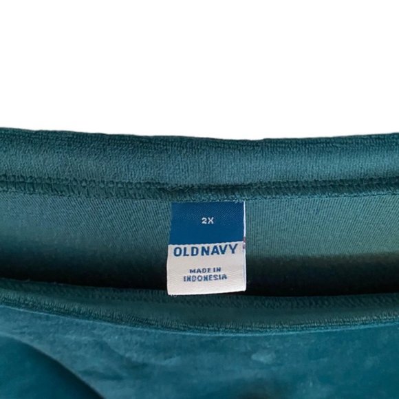 Old Navy Teal Velour Long Sleeve Sweatshirt Size 2X - Picture 3 of 5